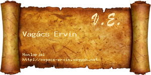 Vagács Ervin névjegykártya