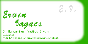 ervin vagacs business card